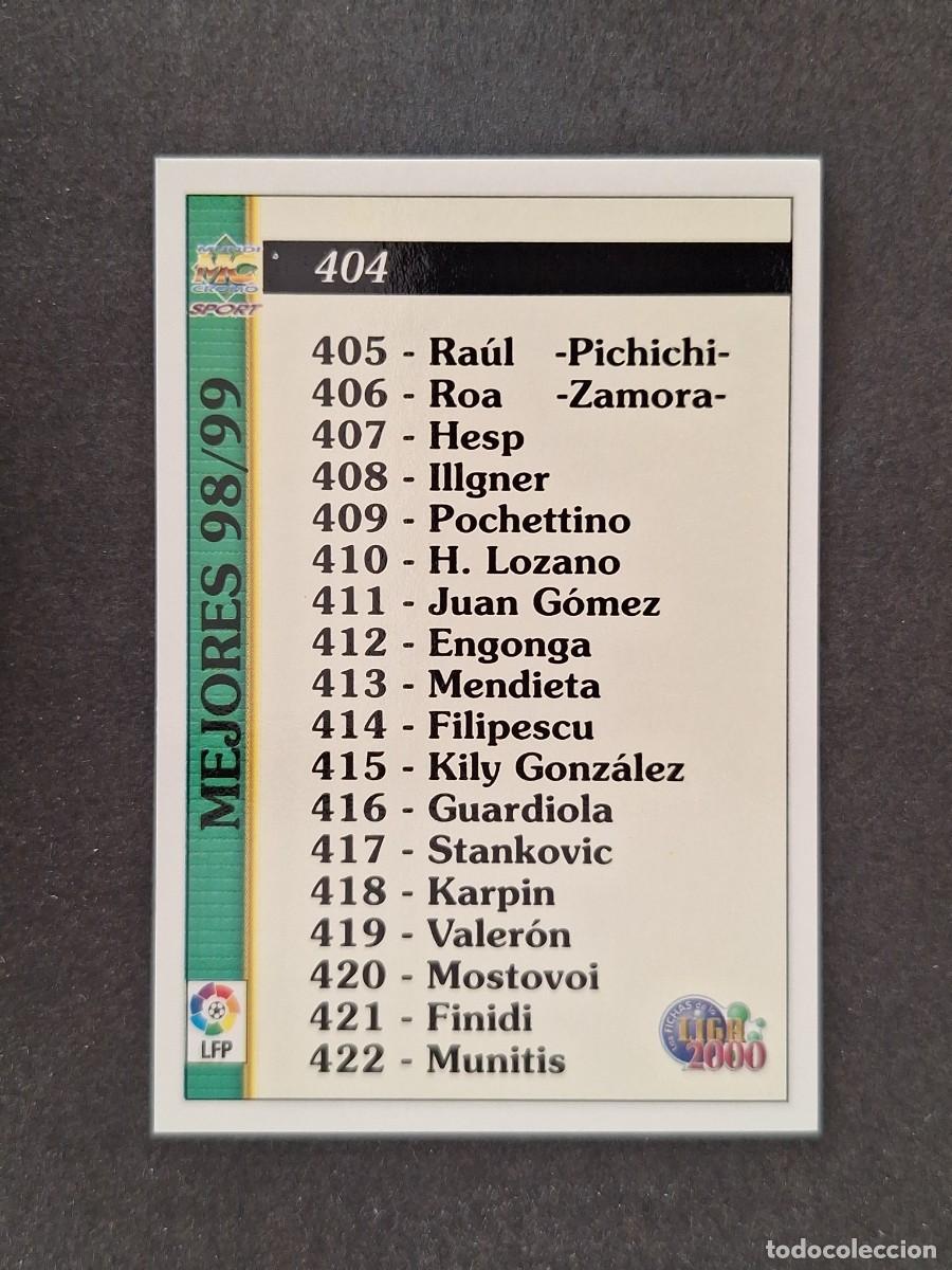 Figurine di Calcio: L1 INDICE MEJORES 98/99 404 MUNDICROMO LAS FICHAS DE LA LIGA 2000 99 00