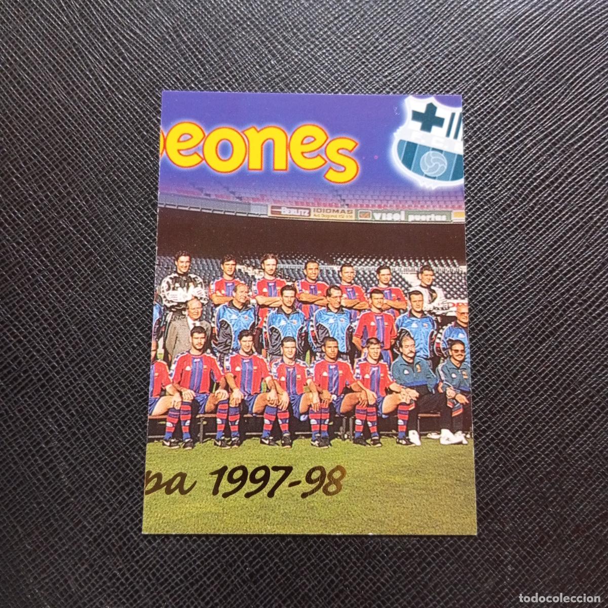 Cartes &agrave; collectionner de Football: 81 LIGA Y COPA 1997 98 PANINI BARCELONA 1899 1999 CENTENARIO 100 A&Ntilde;OS CROMO BARCA - A174 PG289