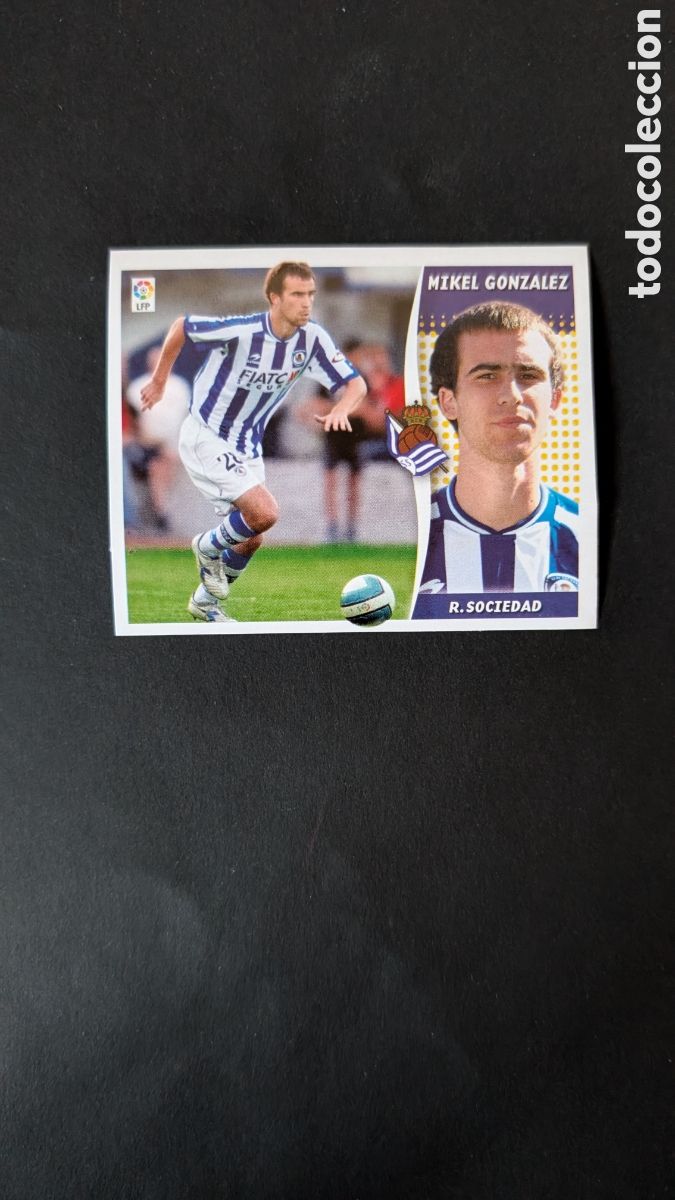 Fu&szlig;ball-Sticker: MIKEL GONZALEZ REAL SOCIEDAD COLOCA MERCADO INVIERNO LIGA ESTE 2006/07 06 07 NUNCA PEGADO SIN PEGAR