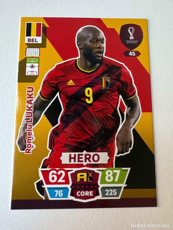 Cromos de Futebol: Carta Lukaku Hero B&eacute;lgica 45 Mundial Qatar Adrenalyn 2022