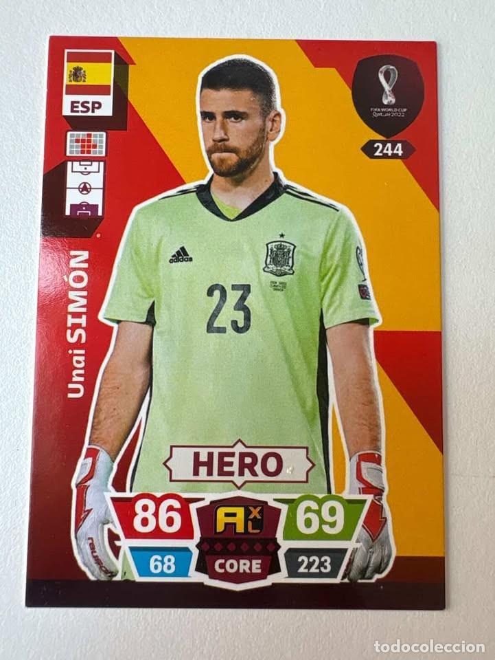 Cromos de Futebol: Carta Unai Sim&oacute;n Hero Espa&ntilde;a 244 Mundial Qatar Adrenalyn 2022