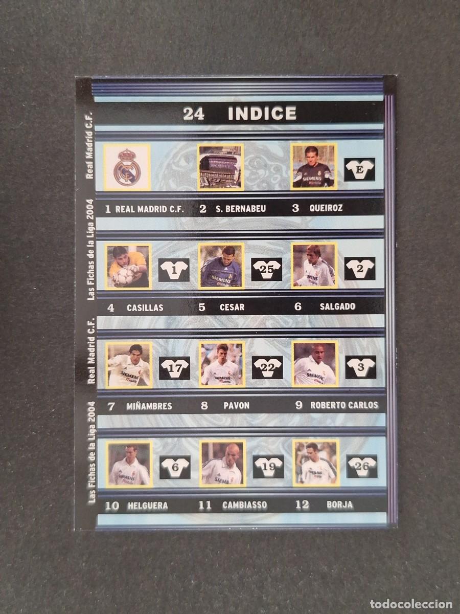 Fu&szlig;ball-Sticker: L1 INDICE REAL MADRID 24 MUNDICROMO LAS FICHAS DE LA LIGA 2004 03 04