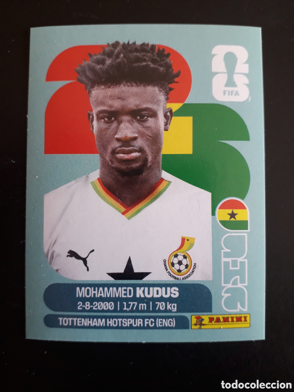 Fu&szlig;ball-Sticker: KUDUS GHANA GHA 14 MUNDIAL F&Uacute;TBOL 2026 FIFA WORLD CUP PANINI SIN PEGAR PEDIDO M&Iacute;NIMO 3&euro;