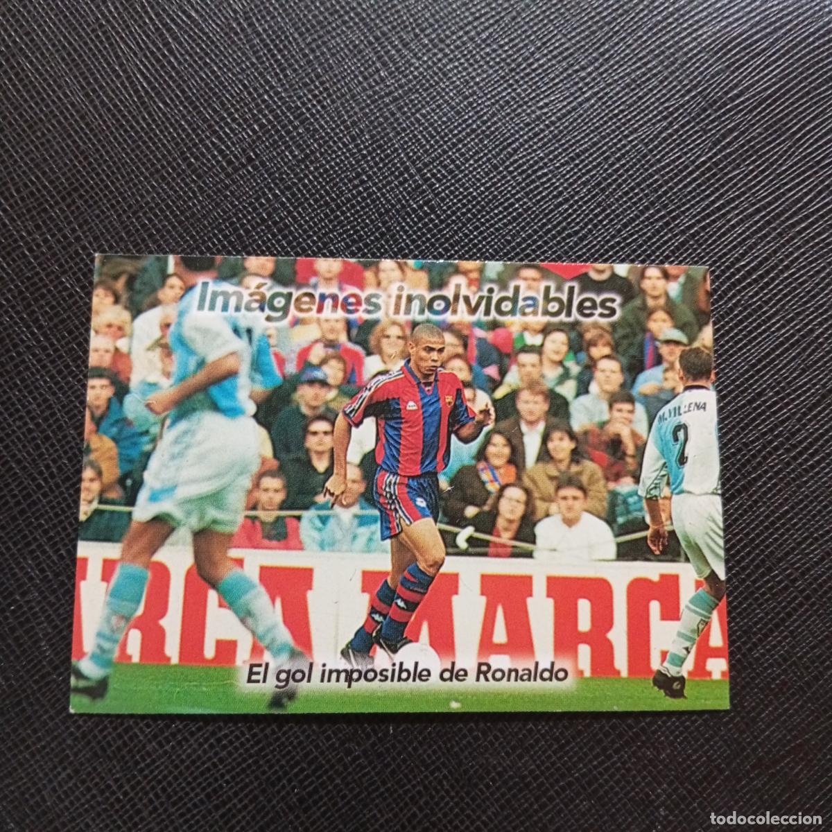 Figurine di Calcio: 106 RONALDO GOL IMPOSIBLE PANINI BARCELONA 1899 1999 CENTENARIO 100 A&Ntilde;OS CROMO BARCA - A174 PG325