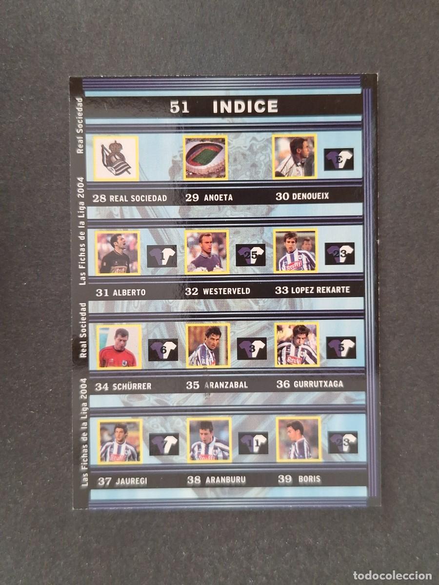 Cartes &agrave; collectionner de Football: L1 INDICE REAL SOCIEDAD 51 MUNDICROMO LAS FICHAS DE LA LIGA 2004 03 04