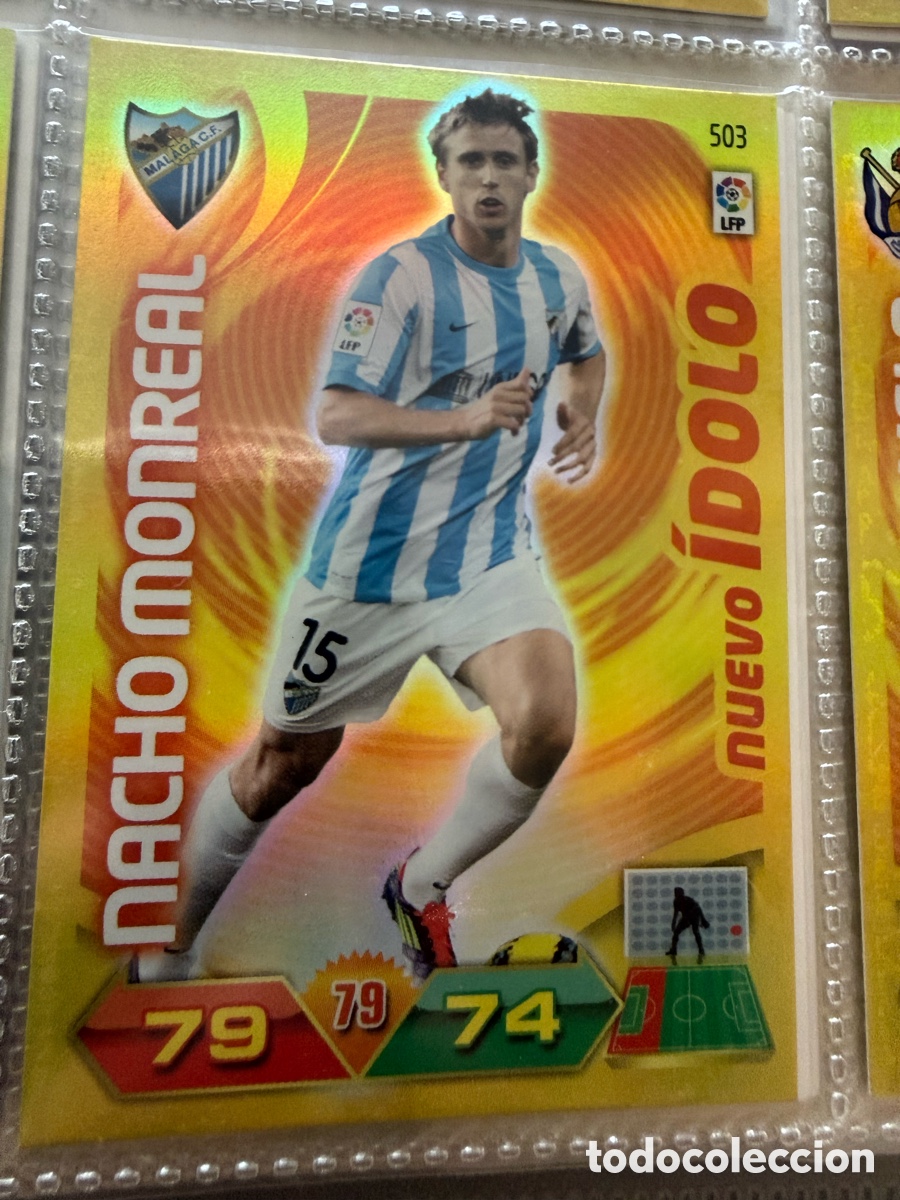 Fu&szlig;ball-Sticker: ADRENALYN XL. 2011-12. NACHO MONREAL ( M&aacute;laga ) NUEVO &Iacute;DOLO