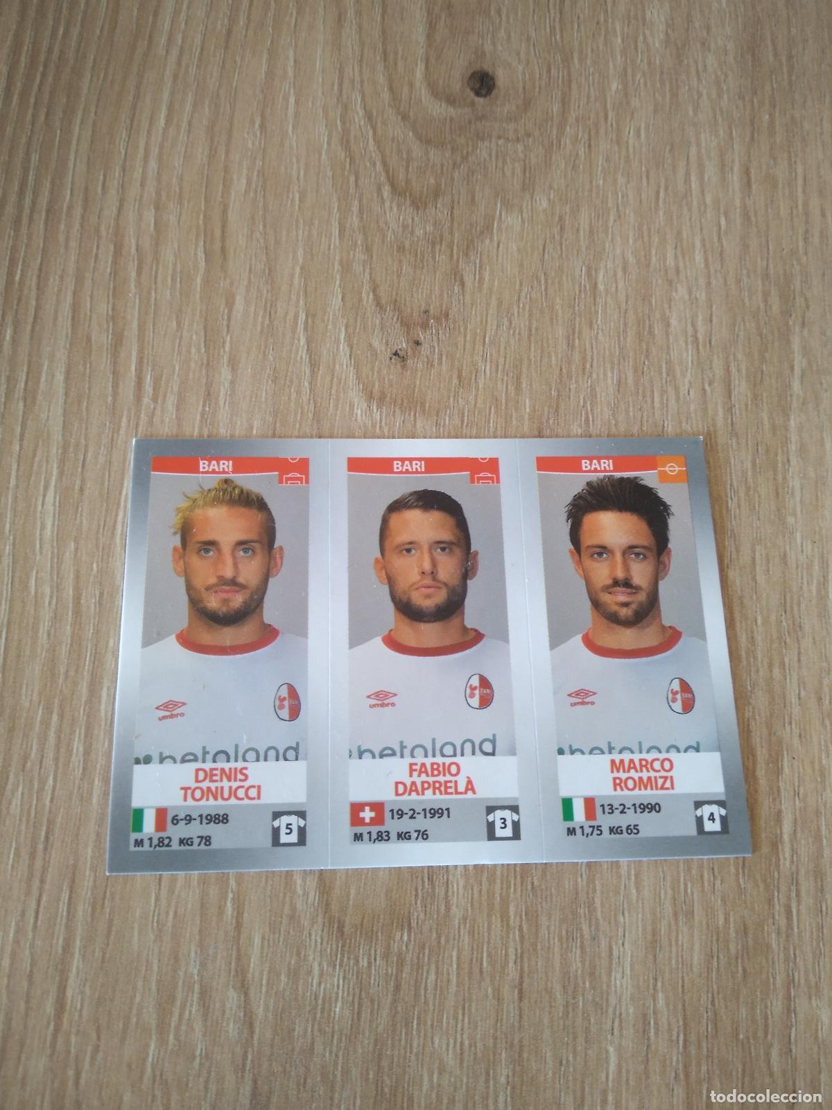 Cromos de f&uacute;tbol: 600 TONUCCI DAPRELA ROMIZI BARI CROMO FUTBOL PANINI LIGA ITALIA 16-17 CALCIATORI 2016-2017