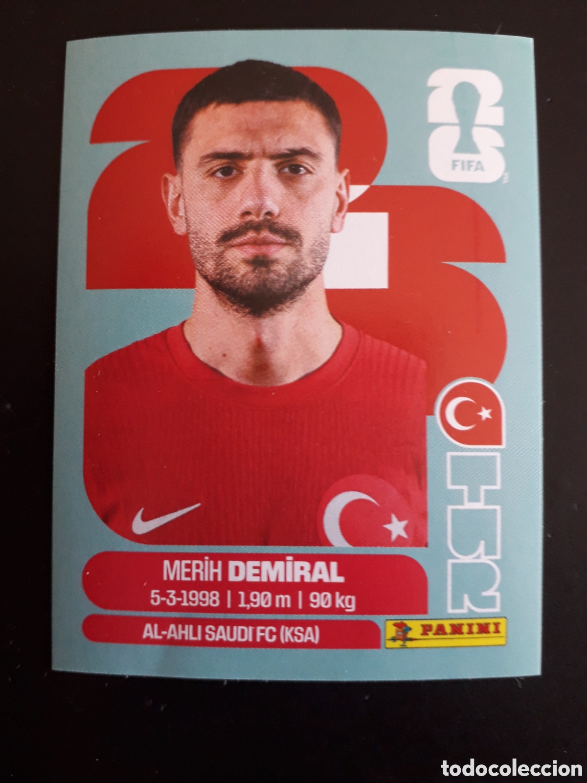 Fu&szlig;ball-Sticker: DEMIRAL TURQU&Iacute;A TUR 7 MUNDIAL F&Uacute;TBOL 2026 FIFA WORLD CUP PANINI SIN PEGAR PEDIDO M&Iacute;NIMO 3&euro;.