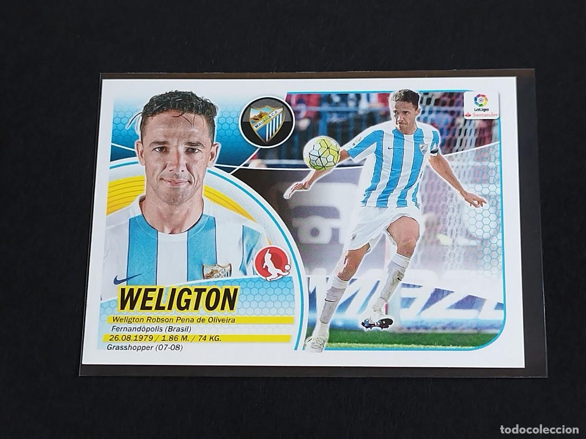 Cromos de f&uacute;tbol: WELIGTON N&ordm; 5 M&Aacute;LAGA CF - PANINI EDICIONES ESTE LA LIGA SANTANDER 2016 2017 16 17 LOGO
