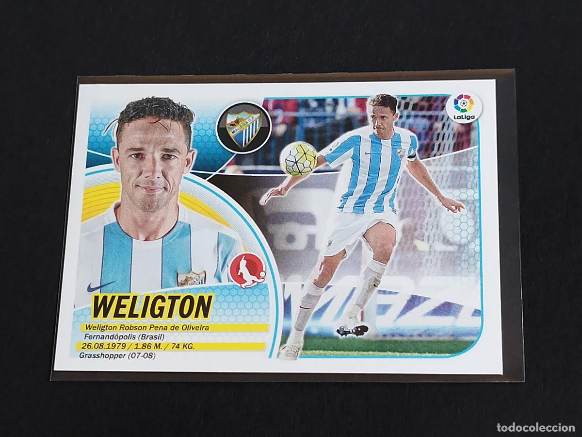 Cromos de f&uacute;tbol: WELIGTON N&ordm; 5 M&Aacute;LAGA CF - PANINI EDICIONES ESTE LA LIGA SANTANDER 2016 2017 16 17 ERROR LOGO