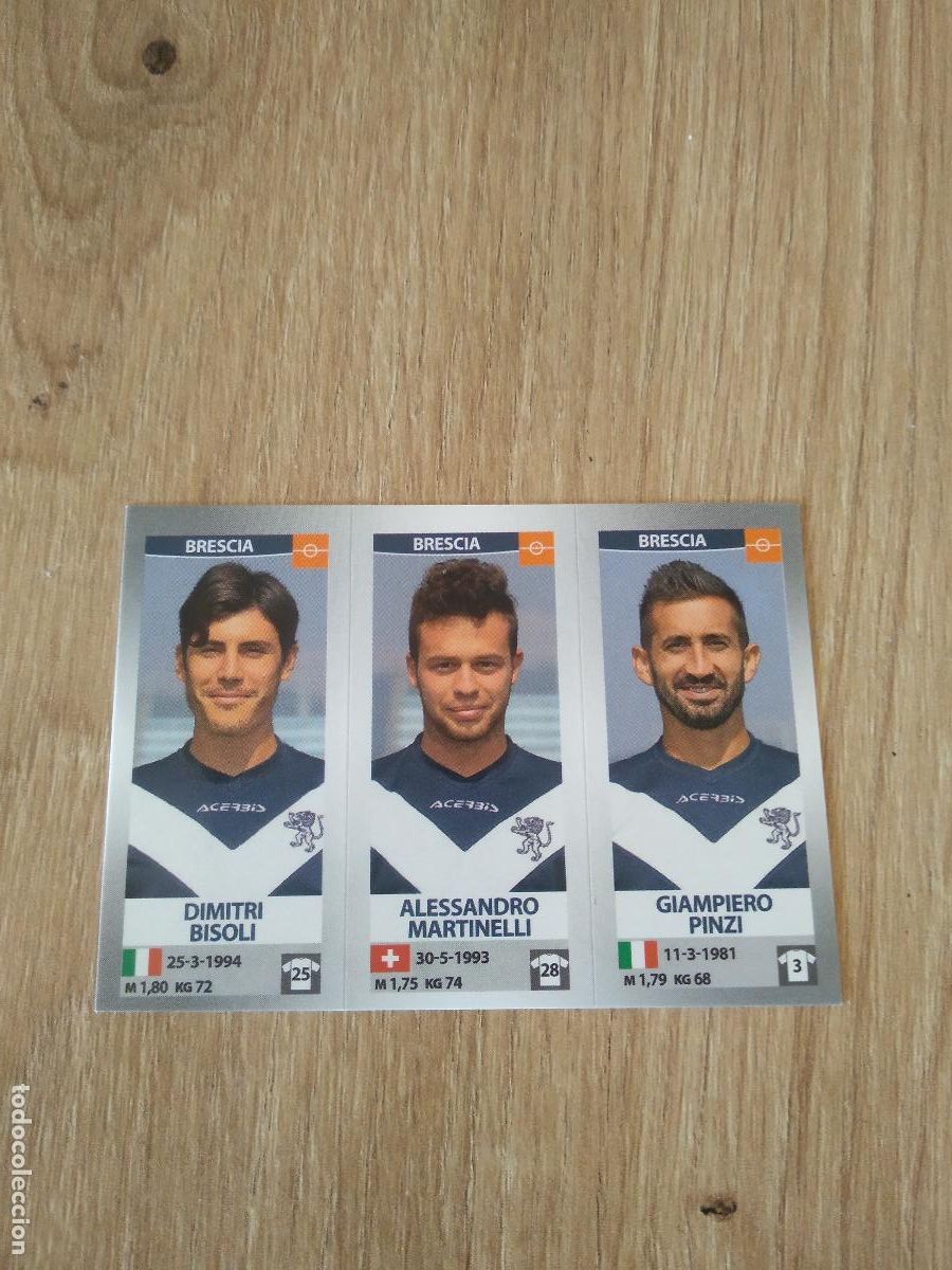 Cromos de f&uacute;tbol: 616 BISOLI MARTINELLI PINZI BRESCIA CROMO FUTBOL PANINI LIGA ITALIA 16-17 CALCIATORI 2016-2017