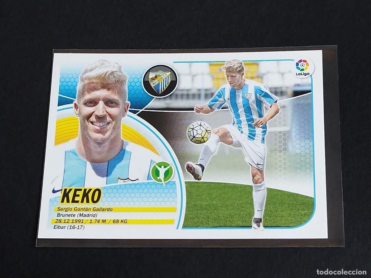 Cromos de f&uacute;tbol: KEKO N&ordm; 13 M&Aacute;LAGA CF - PANINI EDICIONES ESTE LA LIGA SANTANDER 2016 2017 16 17 ERROR LOGO