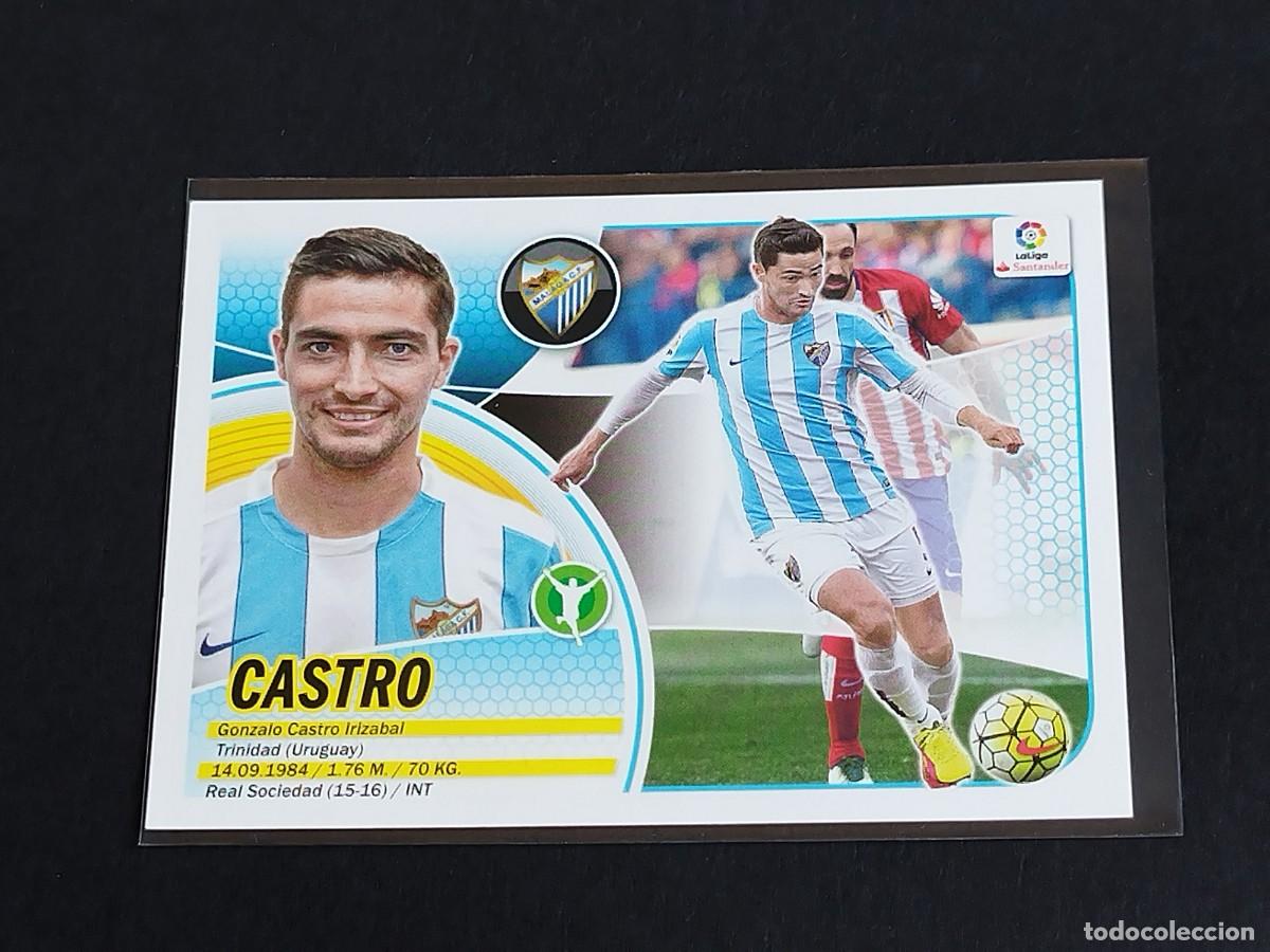 Cromos de f&uacute;tbol: CASTRO N&ordm; 14 M&Aacute;LAGA CF - PANINI EDICIONES ESTE LA LIGA SANTANDER 2016 2017 16 17 COLECCIONES LOGO