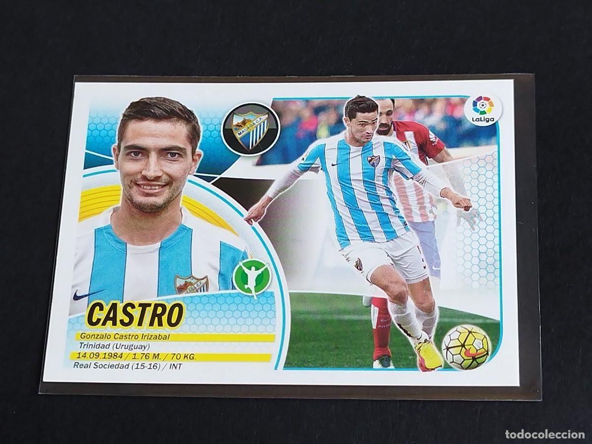 Cromos de Futebol: CASTRO N&ordm; 14 M&Aacute;LAGA CF - PANINI EDICIONES ESTE LA LIGA SANTANDER 2016 2017 16 17 ERROR LOGO