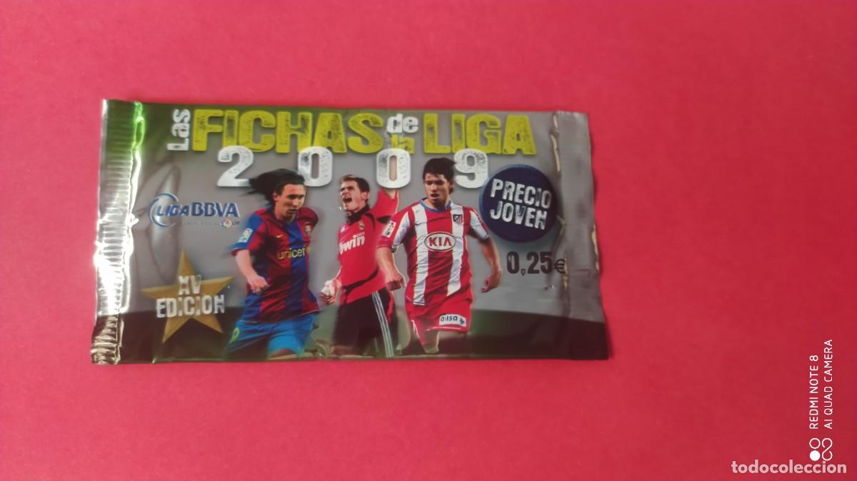 Figurine di Calcio: SOBRE DE FUTBOL SIN ABRIR FICHAS DE LA LIGA 2009 MUNDICROMO MESSI KUN AGUERO