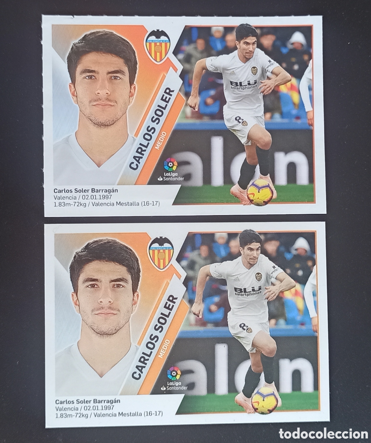 Fu&szlig;ball-Sticker: Soler (Valencia) Liga Panini Este 19 20 2019 2020 - doble trasera
