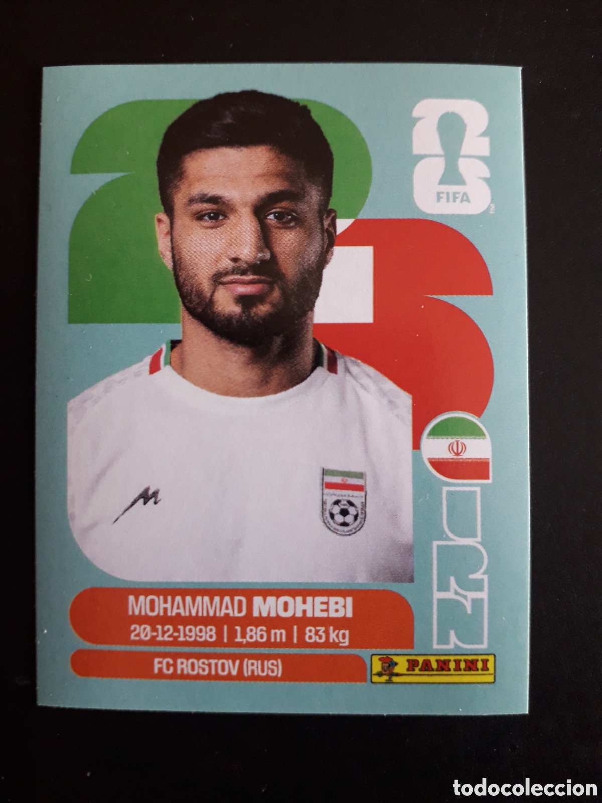 Fu&szlig;ball-Sticker: MOHEBI IR&Aacute;N IRN 16 MUNDIAL F&Uacute;TBOL 2026 FIFA WORLD CUP PANINI SIN PEGAR PEDIDO M&Iacute;NIMO 3&euro;