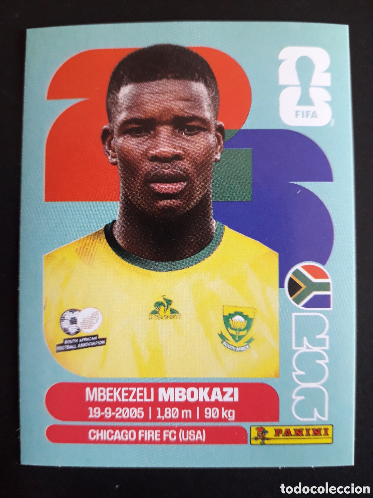 Fu&szlig;ball-Sticker: MBOKAZI SUD&Aacute;FRICA RSA 6 MUNDIAL F&Uacute;TBOL 2026 FIFA WORLD CUP PANINI SIN PEGAR PEDIDO M&Iacute;NIMO 3&euro;