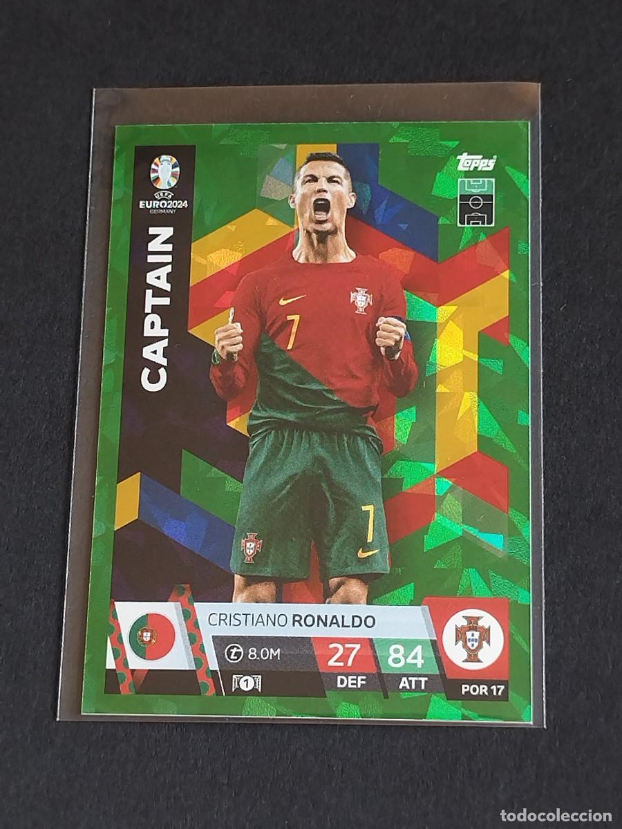 Cromos de Futebol: RONALDO CAPTAIN VERDE PARALELA POR 17 PORTUGAL TOPPS EUROCOPA 2024 MATCH ATTAX UEFA EURO 24 POR17