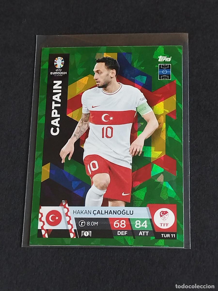Cromos de f&uacute;tbol: CALHANOGLU CAPTAIN VERDE PARALELA TUR 11 TURQU&Iacute;A TOPPS EUROCOPA 2024 MATCH ATTAX UEFA EURO 24 TUR 11