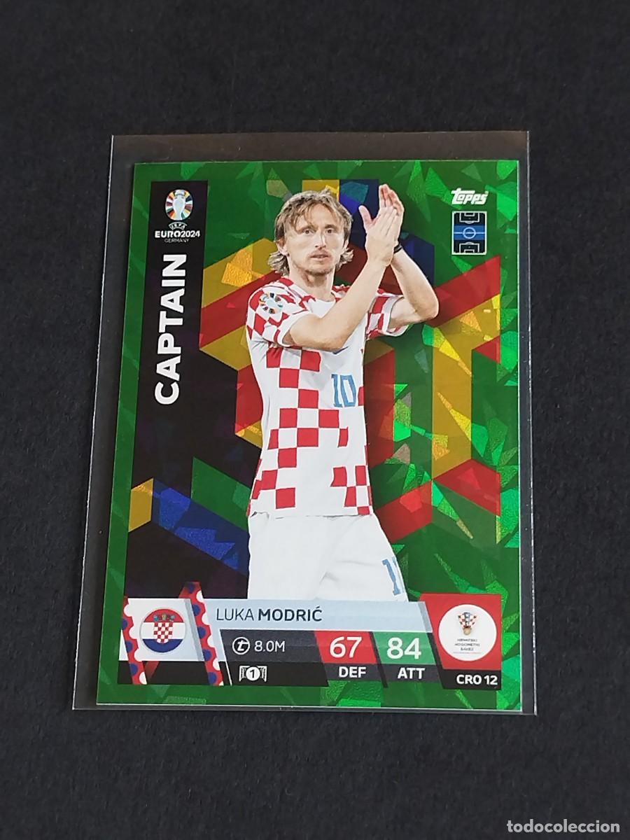 Cromos de f&uacute;tbol: MODRIC CAPTAIN VERDE PARALELA CRO 12 CROACIA TOPPS EUROCOPA 2024 MATCH ATTAX UEFA EURO 24 CRO 12