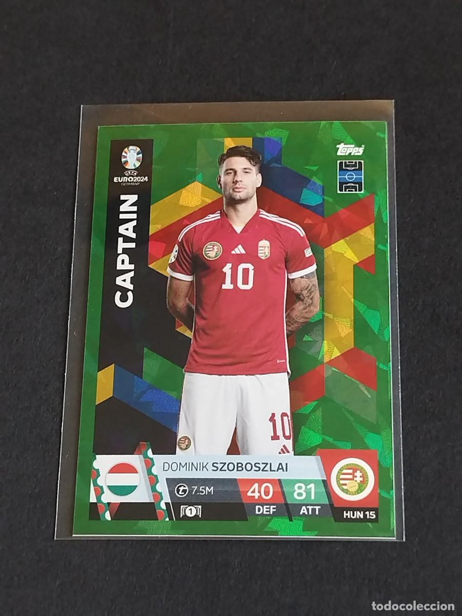 Cromos de f&uacute;tbol: SZOBOSZLAI CAPTAIN VERDE PARALELA HUN 15 HUNGR&Iacute;A TOPPS EUROCOPA 2024 MATCH ATTAX UEFA EURO 24 HUN15
