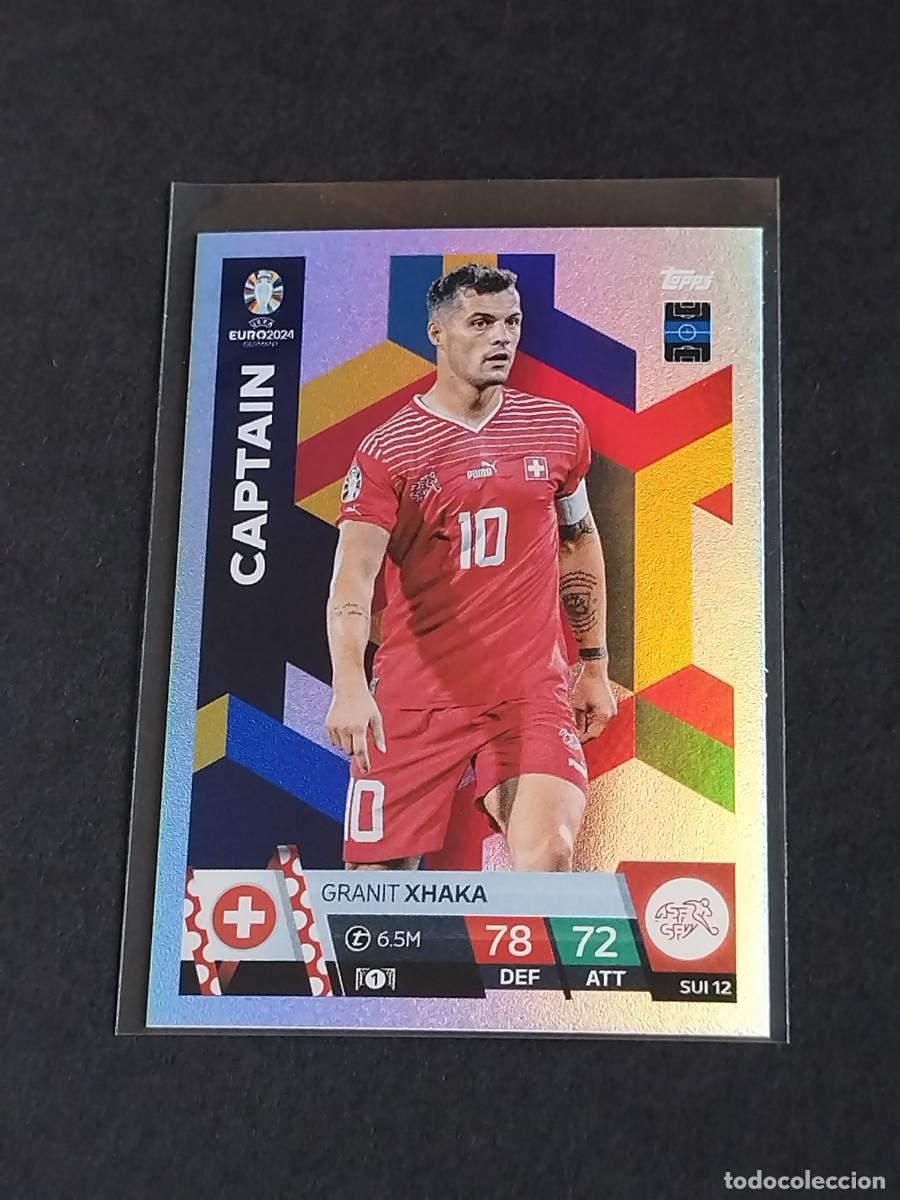 Cromos de f&uacute;tbol: XHAKA CAPTAIN SUI 12 - TOPPS EUROCOPA 2024 MATCH ATTAX UEFA EURO 24 SUI 12