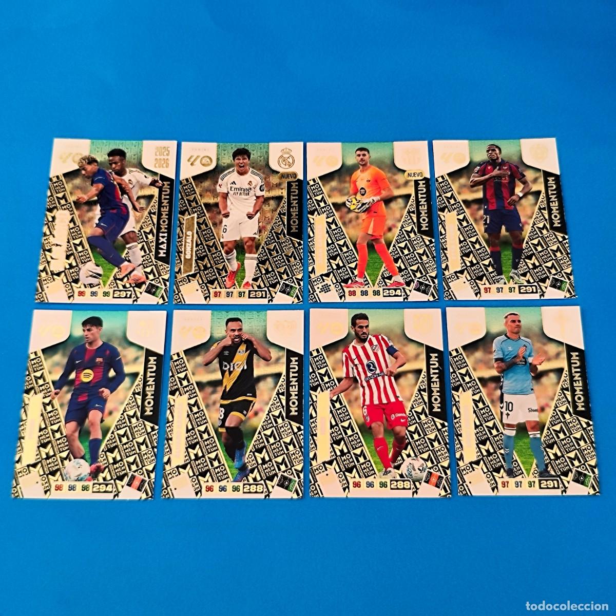 Cromos de f&uacute;tbol: Adrenalyn 2025 2026 / 25 26 Momentum Gonzalo Joan Garc&iacute;a Cl&aacute;sico Yamal Aspas Etta &Aacute;lvaro Koke Pedri