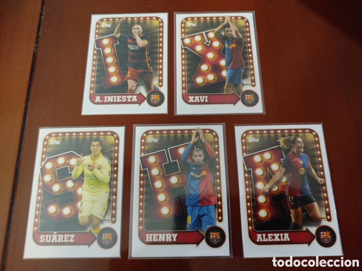 Cromos de f&uacute;tbol: F.C.BARCELONA.LOTE DE 5 CRACK (XAVI,INIESTA,SU&Aacute;REZ,HENRY,PUTELLAS).