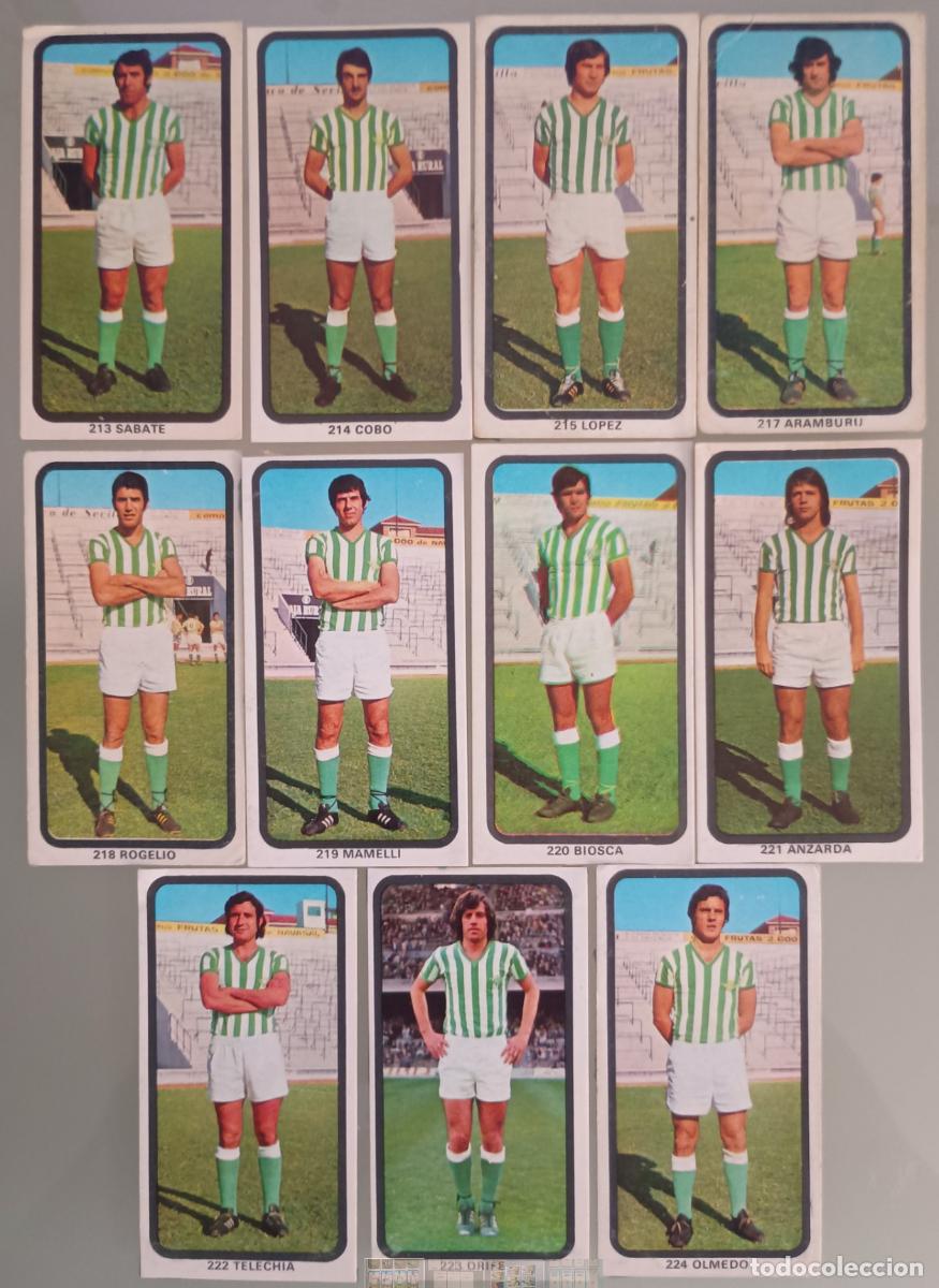 Cromos de f&uacute;tbol: Lote 11 Cromos Real Betis. Campeonato Nacional de Liga 1974-1975 (Ru&iacute;z Romero)