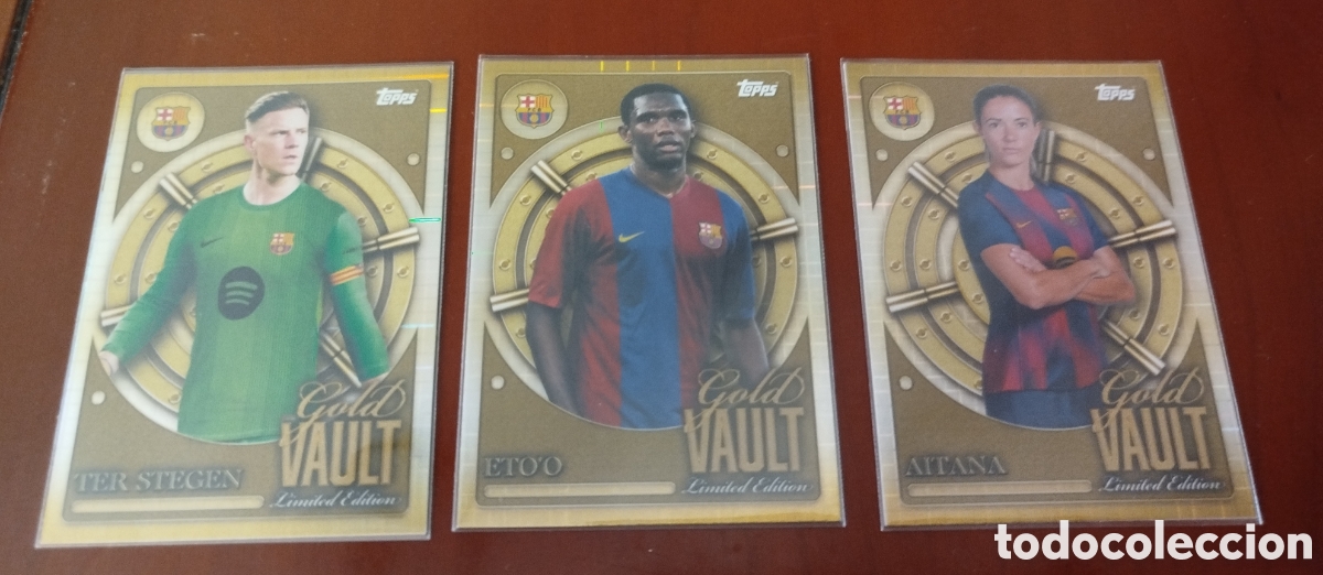 Fu&szlig;ball-Sticker: F.C.BARCELONA.GOLD VAULT.LIMITED EDITION (TER STEGEN,ETO'O,AITANA).
