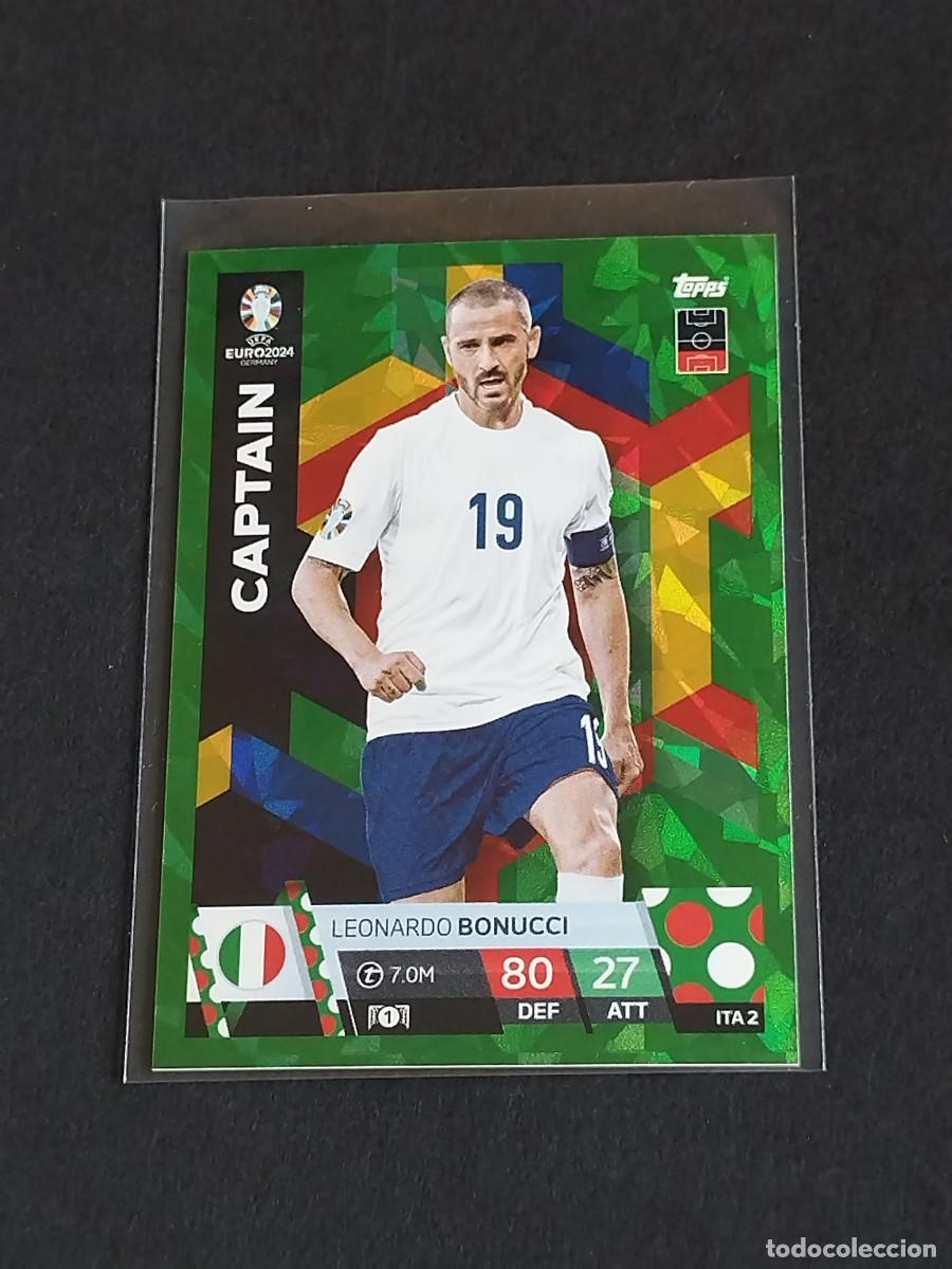 Fu&szlig;ball-Sticker: BONUCCI CAPTAIN VERDE PARALELA ITA 2 ITALIA GREEN TOPPS EUROCOPA 2024 MATCH ATTAX UEFA EURO 24 ITA2