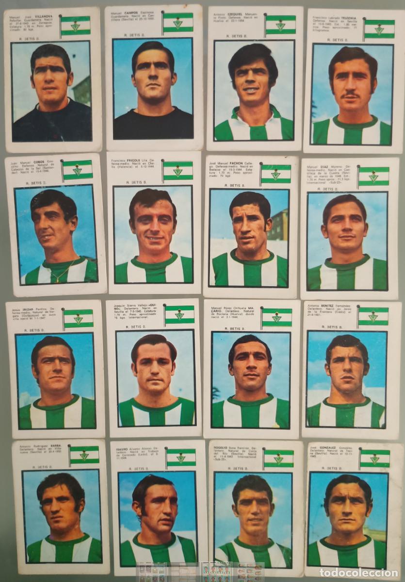 Cromos de f&uacute;tbol: Lote 16 Cromos Real Betis (completo) Campeonato de Liga 1971-72 (Fher)