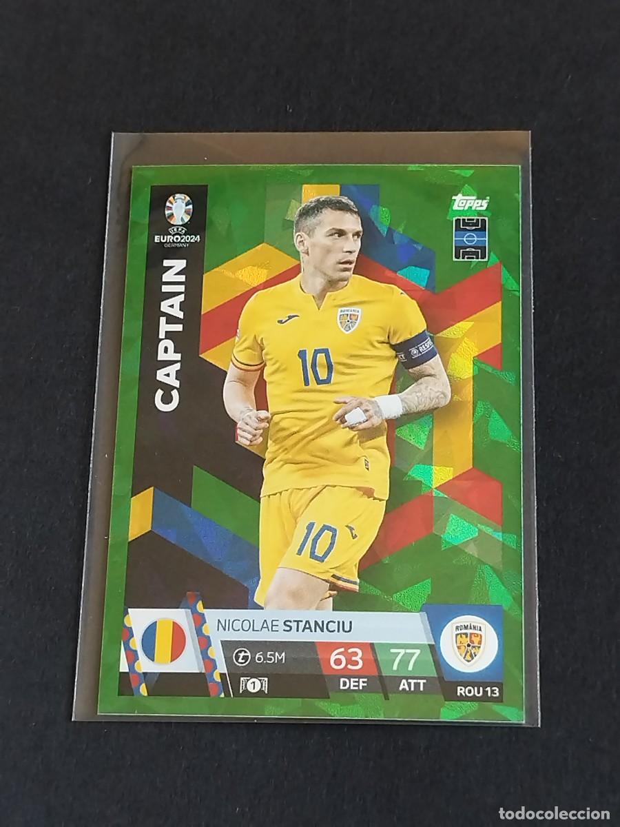Cromos de f&uacute;tbol: STANCIU CAPTAIN VERDE PARALELA ROU 13 RUMANIA TOPPS EUROCOPA 2024 MATCH ATTAX UEFA EURO 24 ROU13