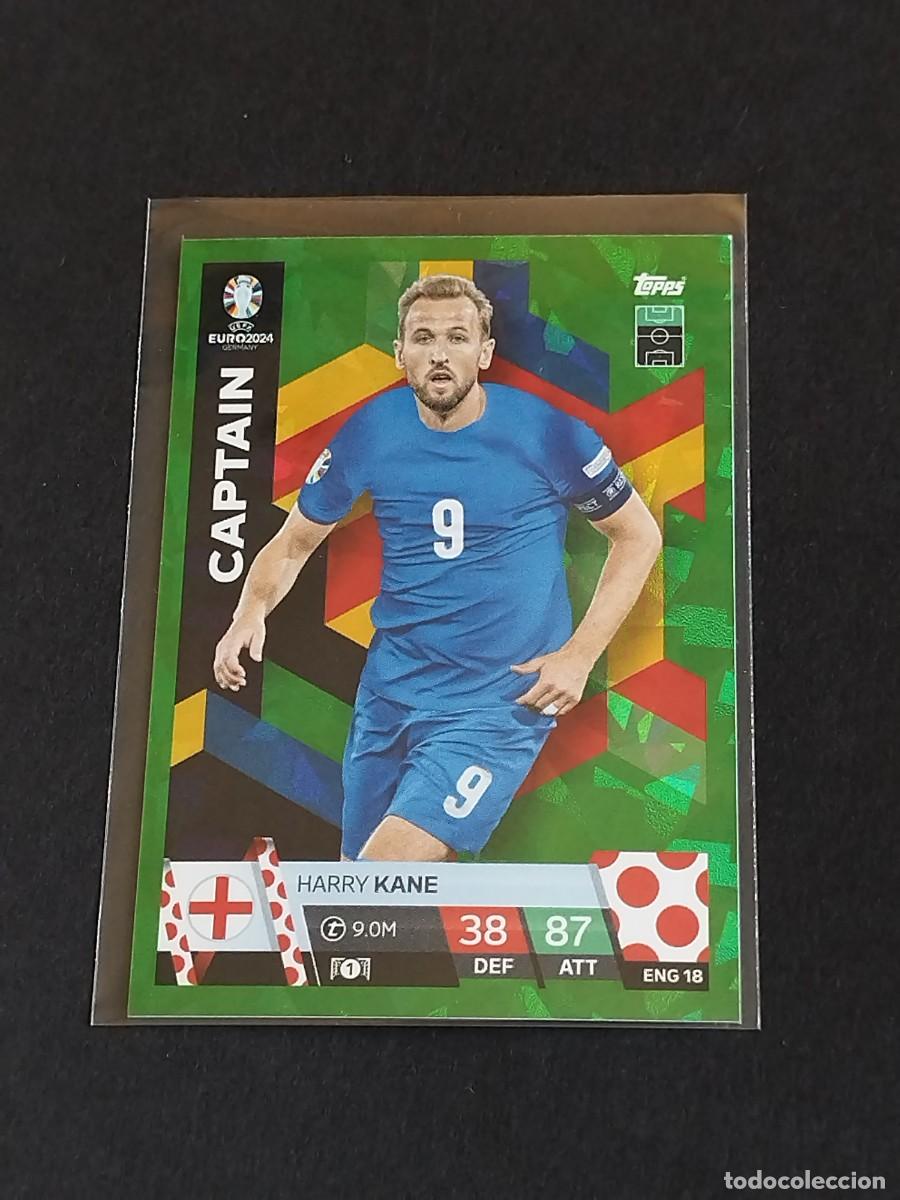Cromos de Futebol: KANE CAPTAIN VERDE PARALELA ENG 18 INGLATERRA TOPPS EUROCOPA 2024 MATCH ATTAX UEFA EURO 24 ENG18