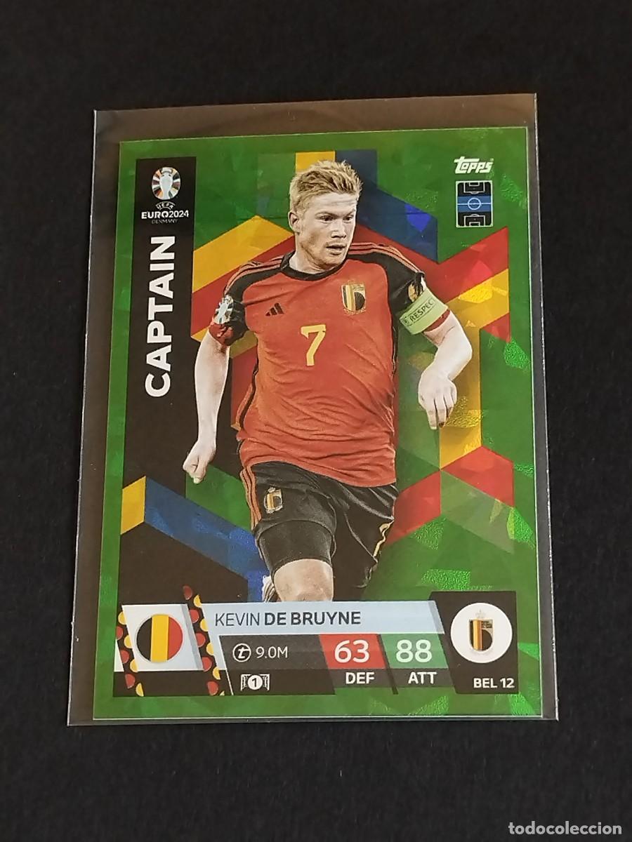 Cromos de f&uacute;tbol: DE BRUYNE CAPTAIN VERDE PARALELA BEL 12 B&Eacute;LGICA TOPPS EUROCOPA 2024 MATCH ATTAX UEFA EURO 24 BEL12
