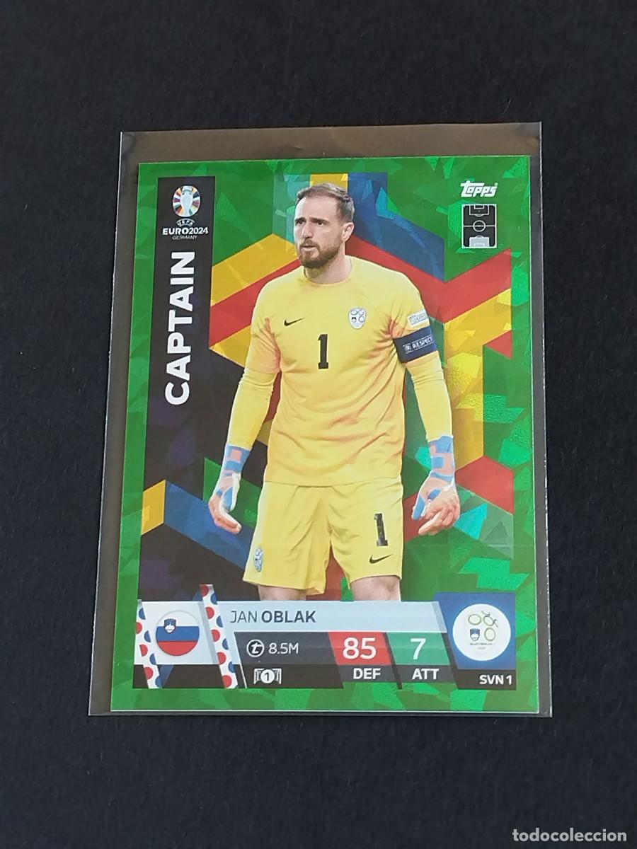 Cromos de f&uacute;tbol: OBLAK CAPTAIN VERDE PARALELA SVN 1 GREEN ESLOVENIA TOPPS EUROCOPA 2024 MATCH ATTAX UEFA EURO 24 SVN1