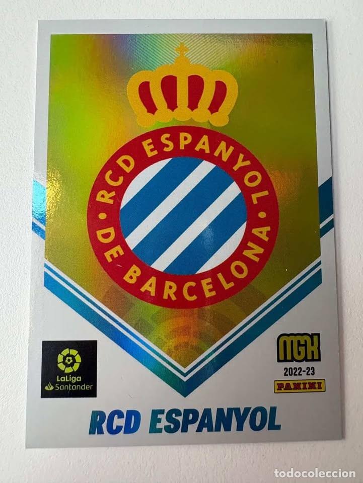 Cromos de f&uacute;tbol: Carta Escudo Espanyol 154 Megacracks 2022-23
