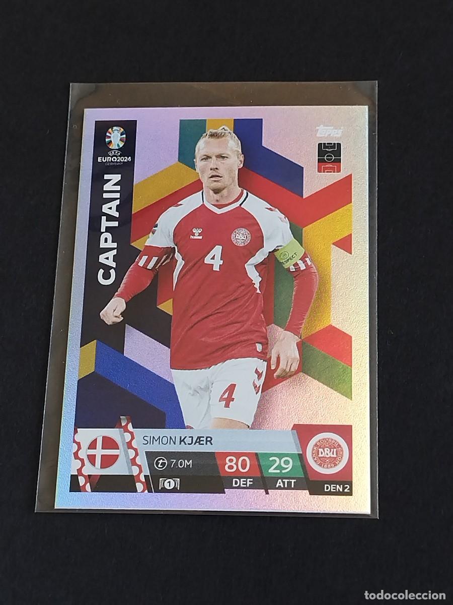 Cromos de f&uacute;tbol: KJAER CAPTAIN DEN 2 DINAMARCA - TOPPS EUROCOPA 2024 MATCH ATTAX UEFA EURO 24 DEN2