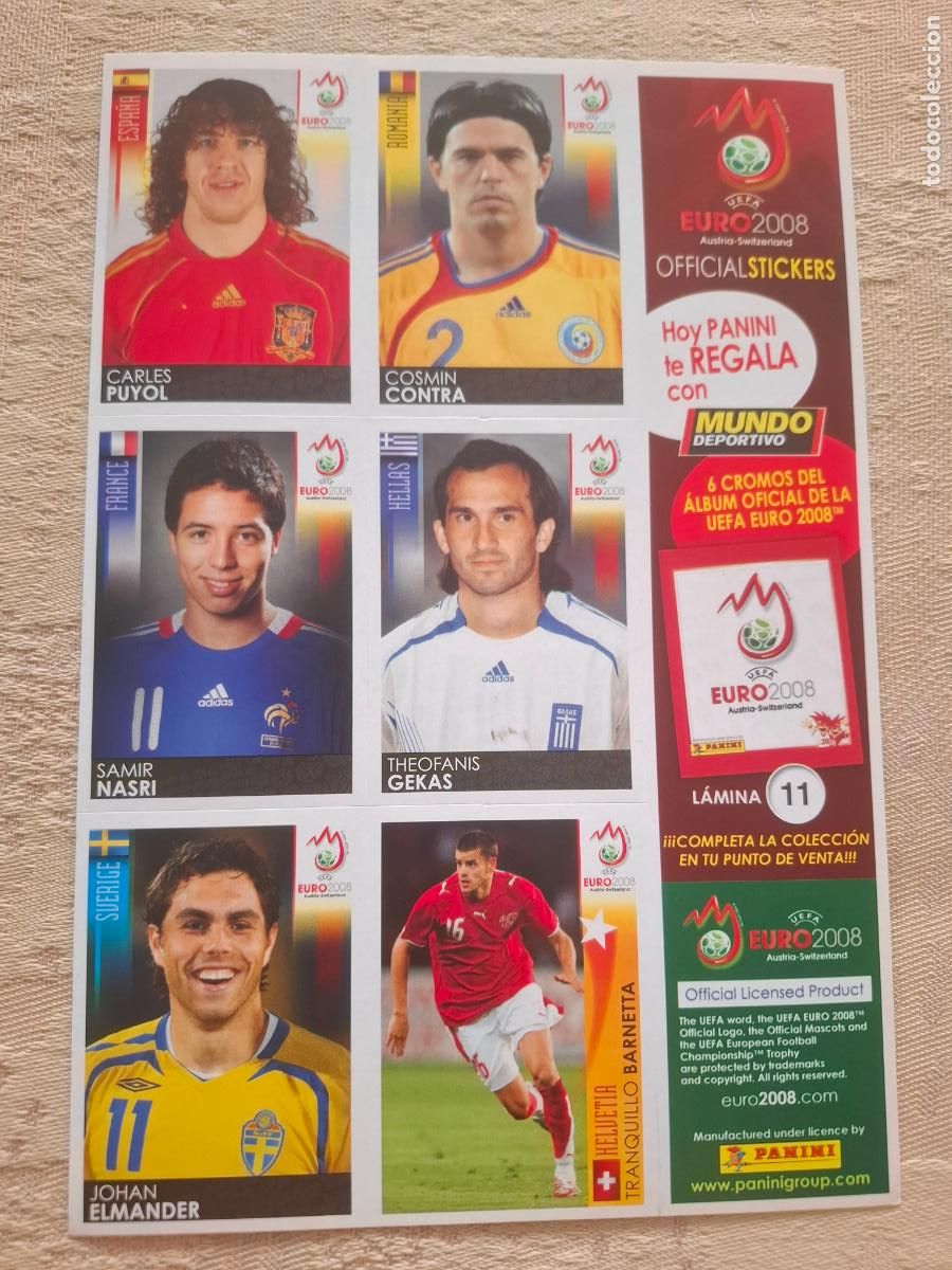 Cromos de f&uacute;tbol: EURO 2008 AUSTRIA / SUIZA - PANINI - L&Aacute;MINA N&ordm; 11 ( PUYOL ) - MUNDO DEPORTIVO