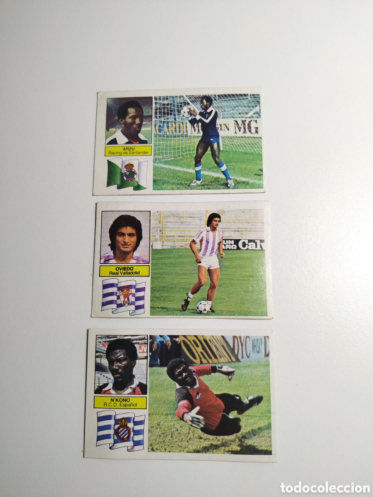 Cromos de f&uacute;tbol: 3 CROMOS, ARZU, OVIEDO, N'KONO FUTBOL LIGA 1982-1983 82-83 EDICIONES ESTE