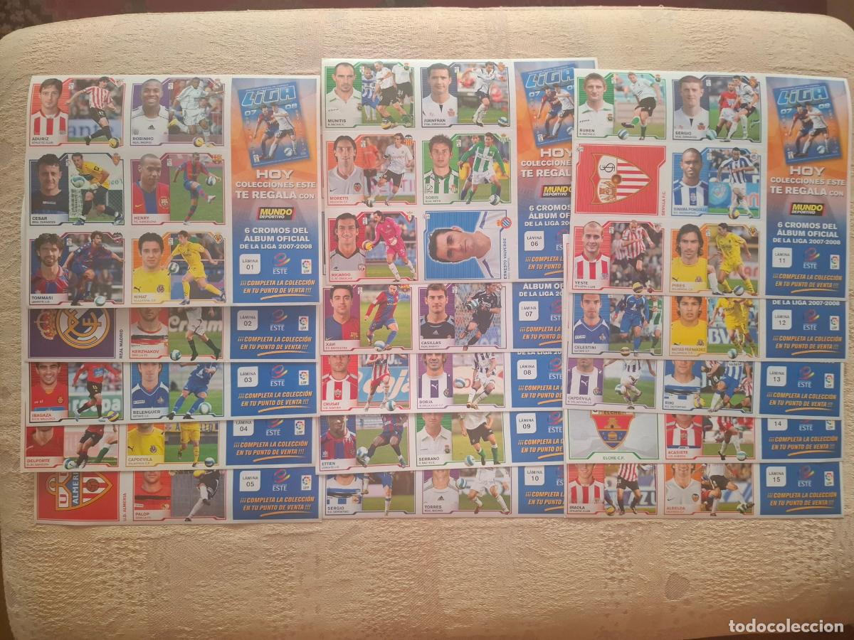 Cromos de f&uacute;tbol: ESTE 2007 2008 07 08 - JUEGO COMPLETO 15 L&Aacute;MINAS - MUNDO DEPORTIVO