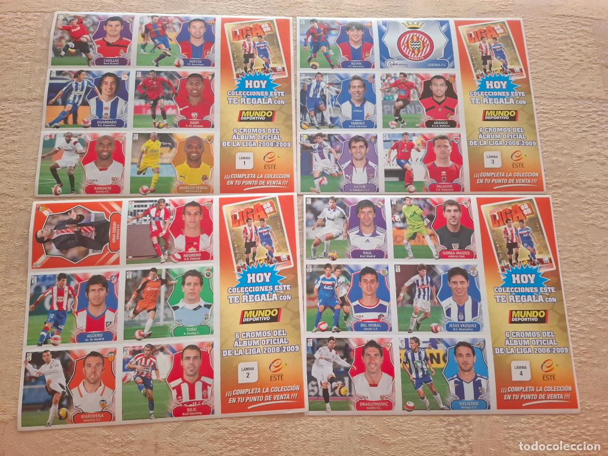 Cromos de f&uacute;tbol: ESTE 2008 2009 08 09 - JUEGO COMPLETO 15 L&Aacute;MINAS ( INCLUYE MESSI ) - MUNDO DEPORTIVO