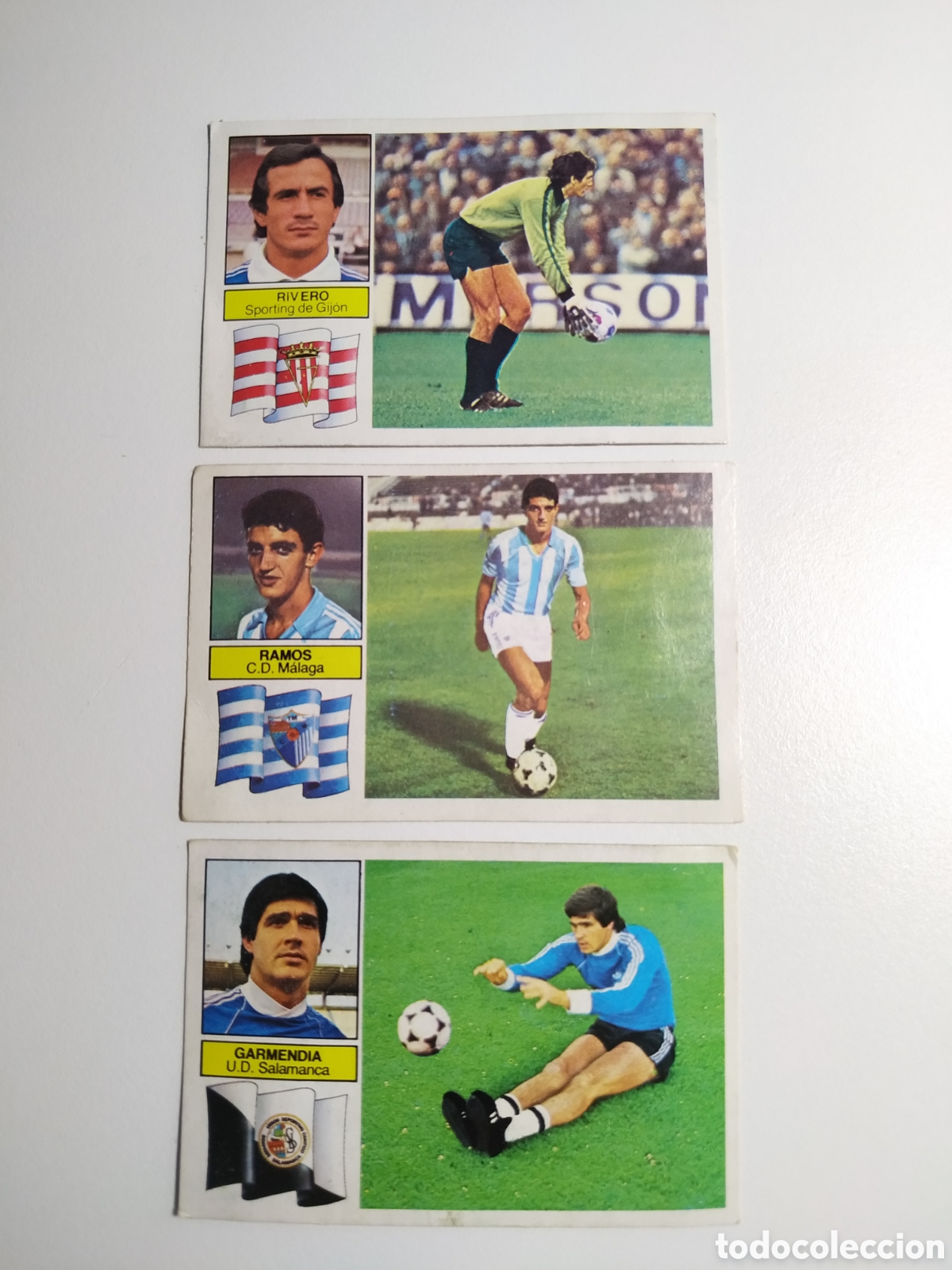 Cromos de f&uacute;tbol: 3 CROMOS, RIVERO, RAMOS, GARMENDIA, FUTBOL LIGA 1982-1983 82-83 EDICIONES ESTE