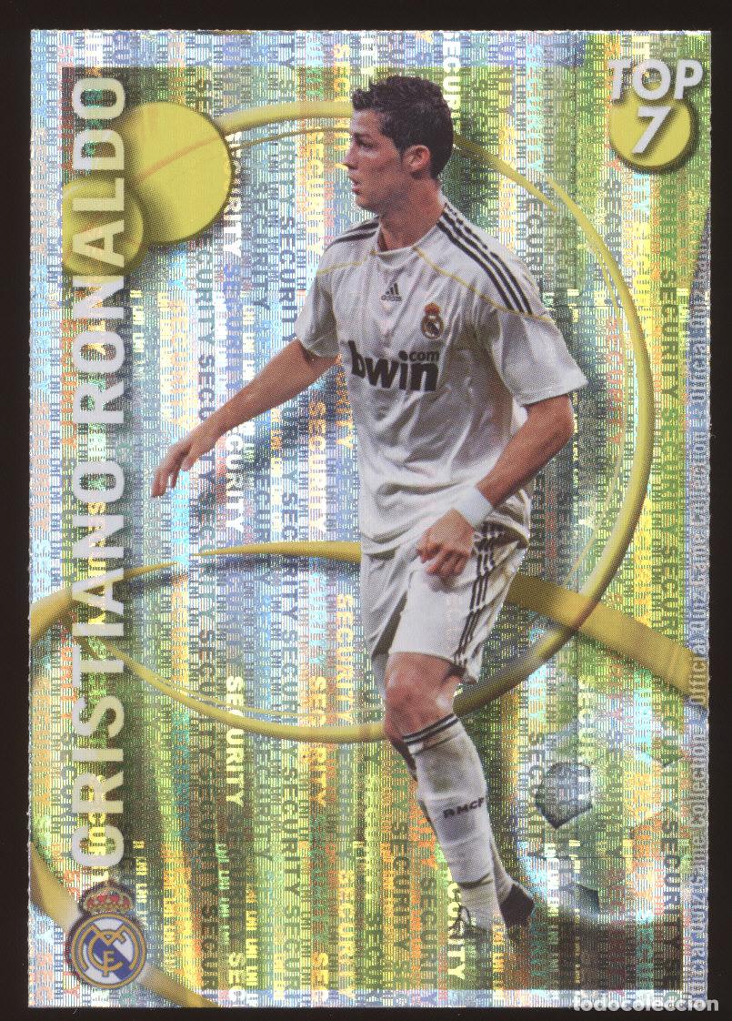 Cromos de f&uacute;tbol: #596. CRISTIANO RONALDO (Top 7 Brillo Security) Real Madrid 2010/2011 - Mundicromo Card/Cromo 10/11