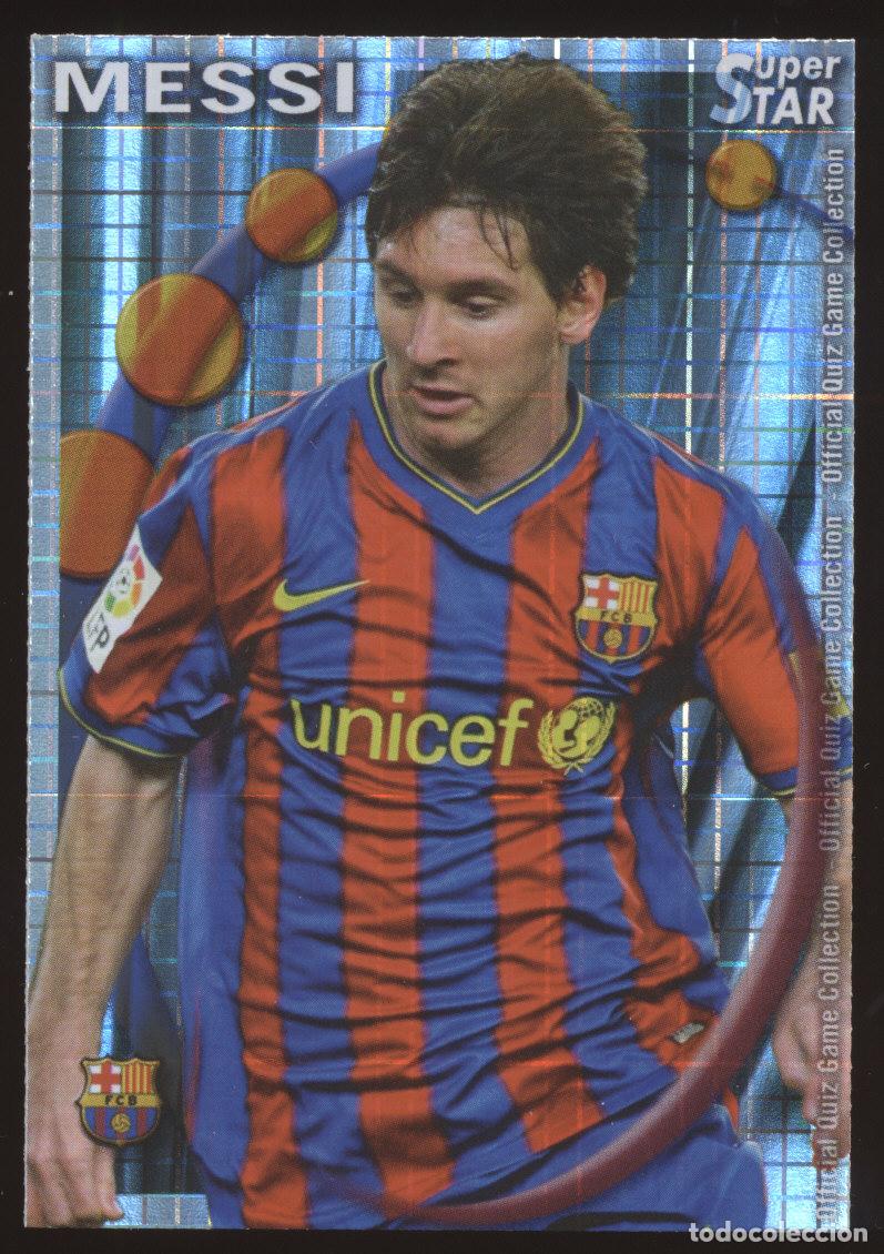 Cromos de f&uacute;tbol: #25. LIONEL MESSI (SuperStar Brillo Cuadros) - FC Barcelona 2010/2011 - Mundicromo Card/Cromo 10/11