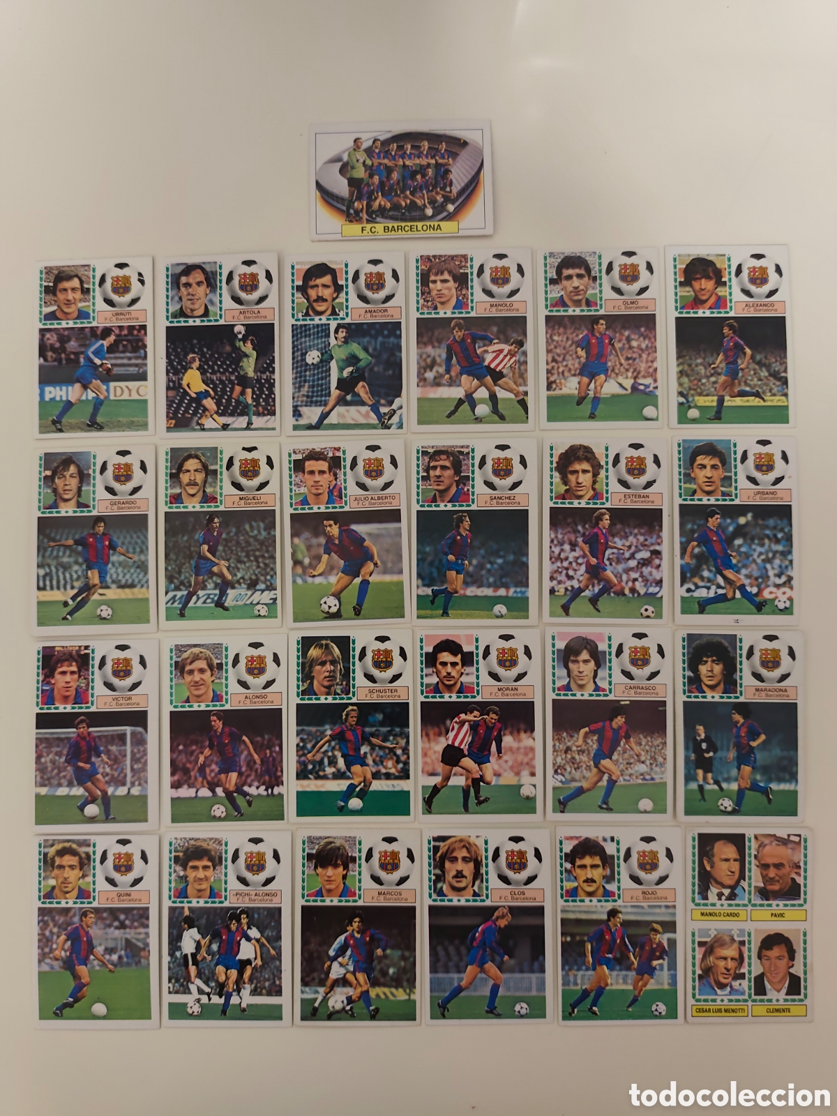 Cromos de f&uacute;tbol: MARADONA 25 CROMOS SIN PEGAR FC BARCELONA EDICIONES ESTE LIGA 1983 1984