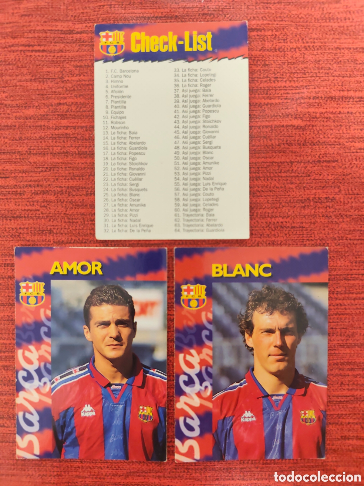 Football Stickers: 3 CARDS FC BARCELONA 96 97 COLECCI&Oacute;N OFICIAL