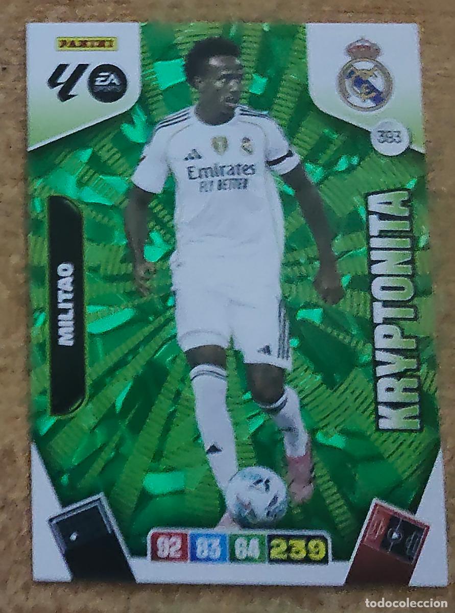 Cromos de f&uacute;tbol: ADRENALYN XL 2025 2026 25 26 PANINI N&ordm; 393 MILITAO REAL MADRID KRYPTONITA