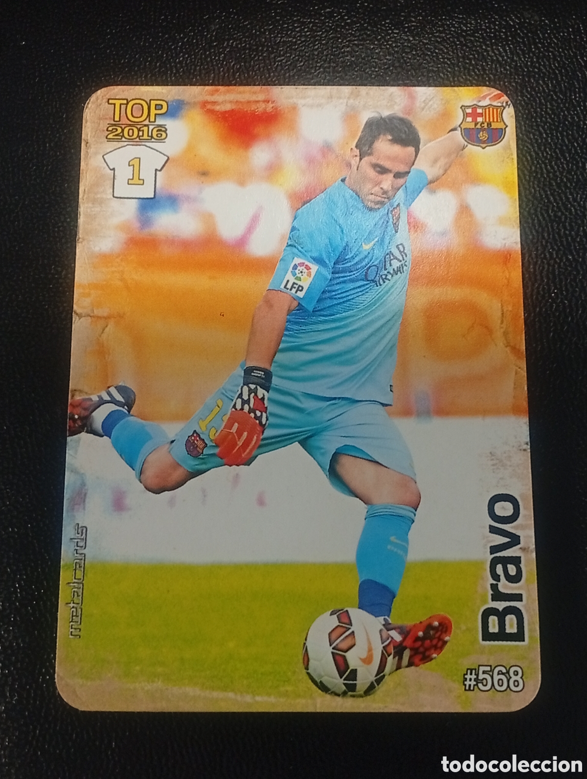 Cromos de f&uacute;tbol: 568 brillo dorado BRAVO BARCELONA MUNDICROMO 2015 2016 15 16 CROMOS CARDS PANINI TOPPS MEGACRACKS